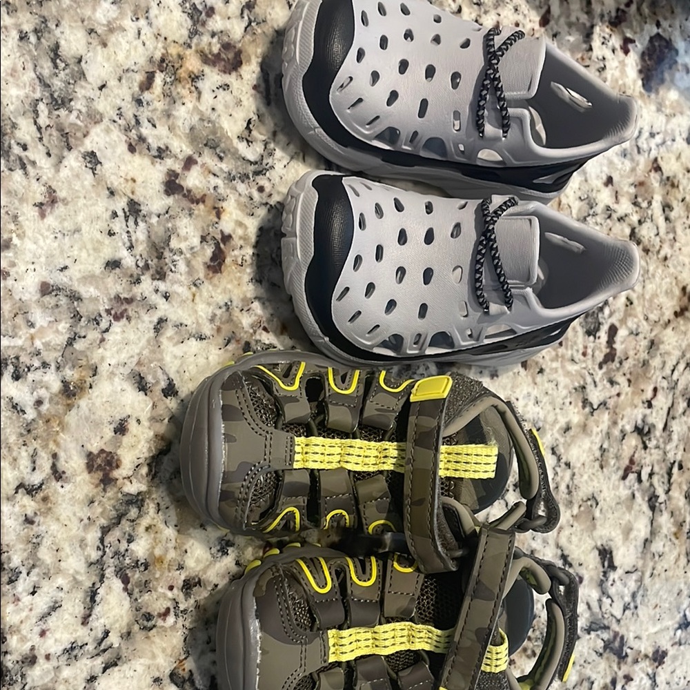 Gray and Yellow Kids Shoes